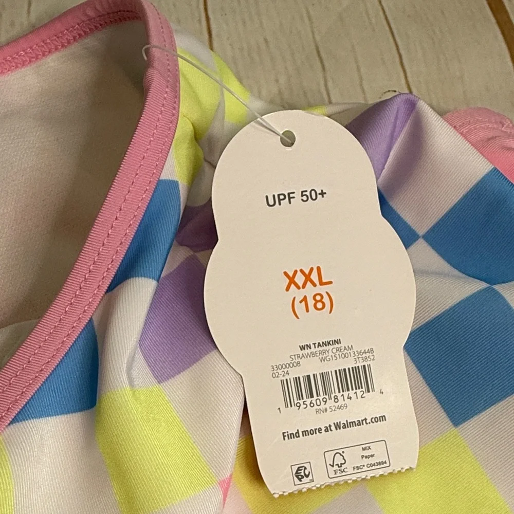 NWT Wonder Nation Pastel Checkered Kids Bikini